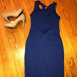 cobalt blue midi dress *worn once*